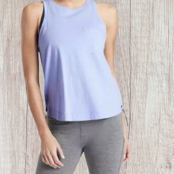Athleta organic bungee Tank Set of 2  Size Small light blue/neom lime colors - Picture 2 of 16